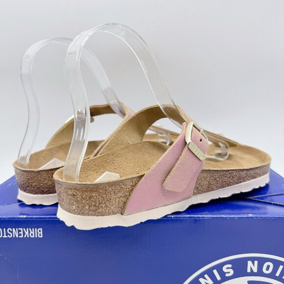 Birkenstock Gizeh Sandal Washed Pink Metallic Thong Women EU 37 US 6-6.5 Regular - Picture 6 of 11
